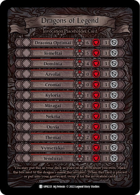 Dragons of Legend Invocation Placeholder Card [UPR - UPR225]