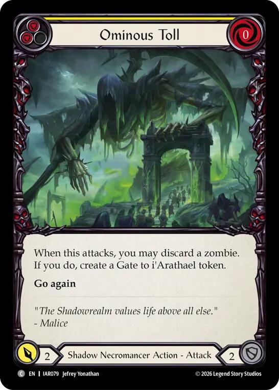 (Preorder) Ominous Toll (Yellow) [IAR]